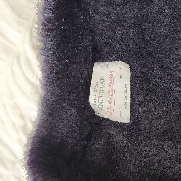 Zara Girls Black Fur Sweater - Picture 3 of 4